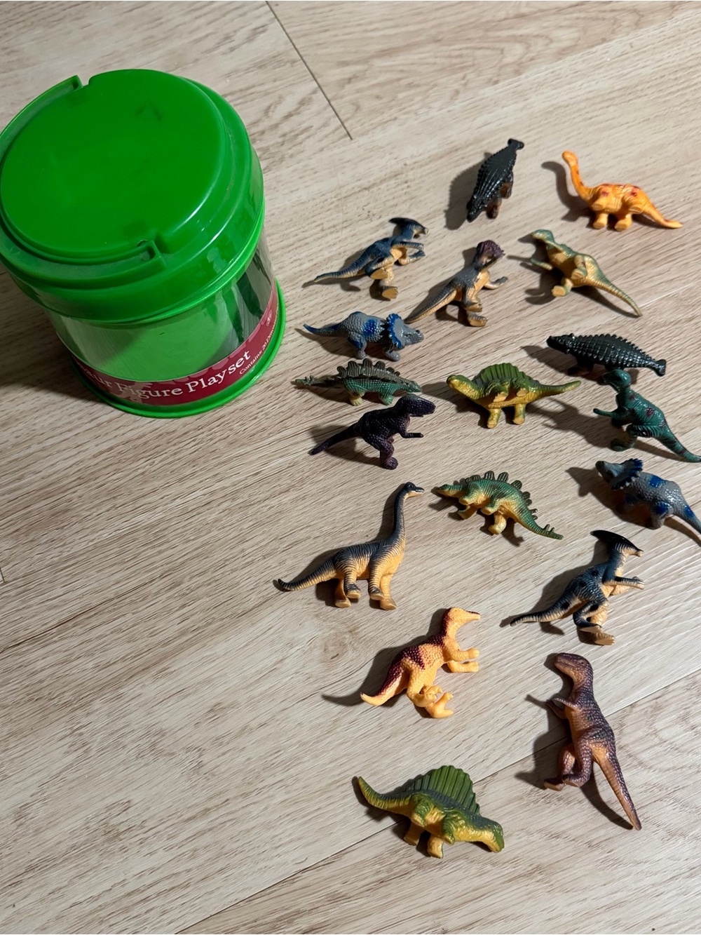 Mini Dinosaur Figurine Playset - Green Container